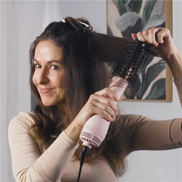 L'ANGE HAIR Le Volume 2-in-1 Titanium Brush Dryer Blush,60MM Hot Air Blow Dryer - Picture 3 of 6